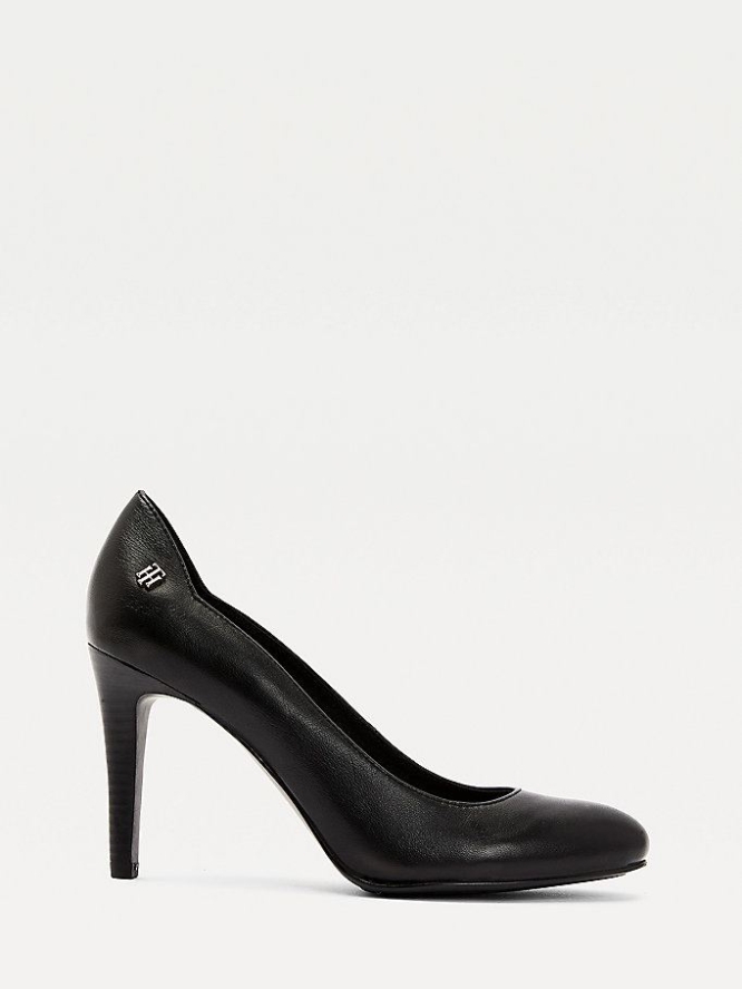 Tommy Hilfiger Essential Leder Pumps Damen Schwarz | AT957YVMB