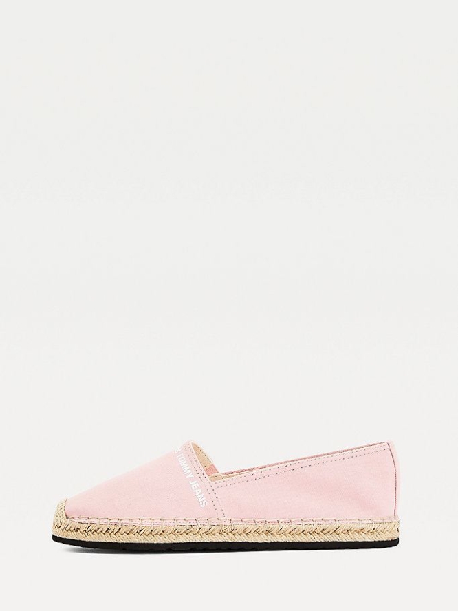 Tommy Hilfiger Essential Logo Espadrilles Flache Schuhe Damen Rosa | AT249VQNM