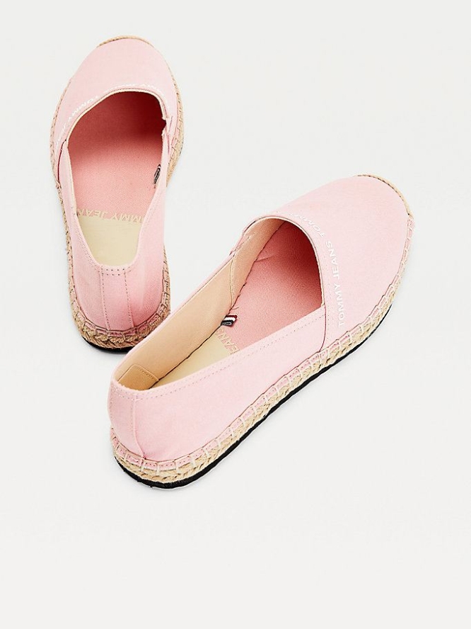 Tommy Hilfiger Essential Logo Espadrilles Flache Schuhe Damen Rosa | AT249VQNM