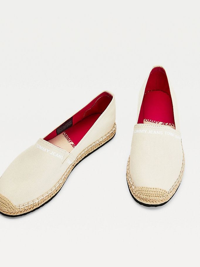 Tommy Hilfiger Essential Logo Espadrilles Flache Schuhe Damen Gelb | AT350JDEH