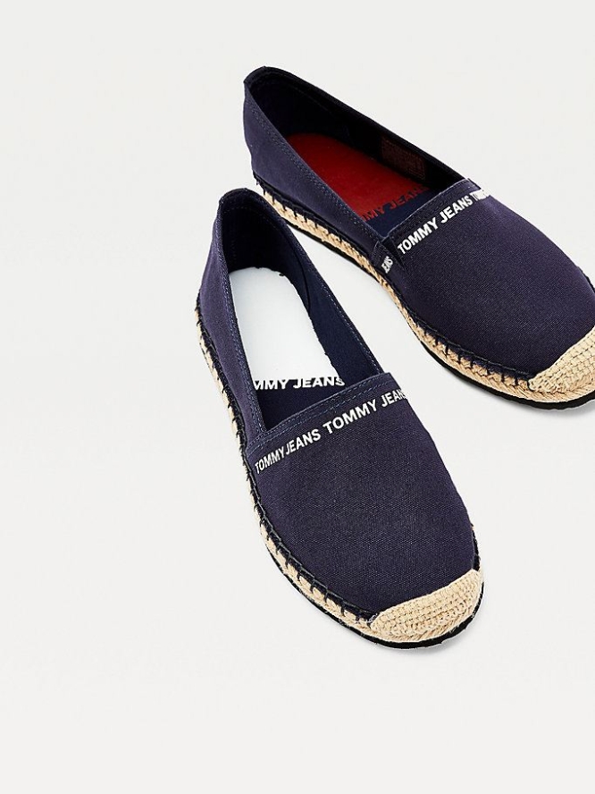 Tommy Hilfiger Essential Logo Espadrilles Flache Schuhe Damen Hellnavy | AT709VTSN