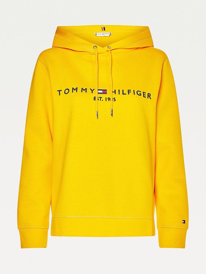 Tommy Hilfiger Essential Logo Hoodie Damen Gelb | AT154SAWH