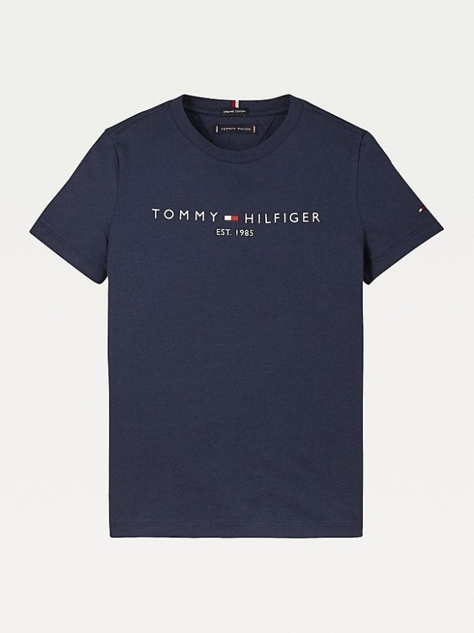 Tommy Hilfiger Essential Logo T-shirts Kinder Hellnavy | AT369VUSN