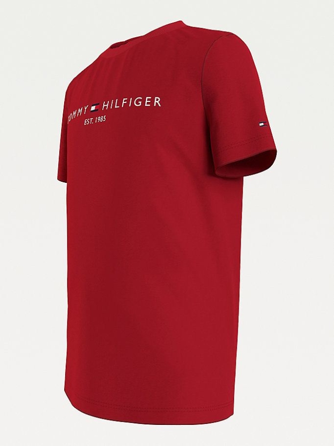 Tommy Hilfiger Essential Logo T-shirts Kinder Tiefesrot | AT874UERN