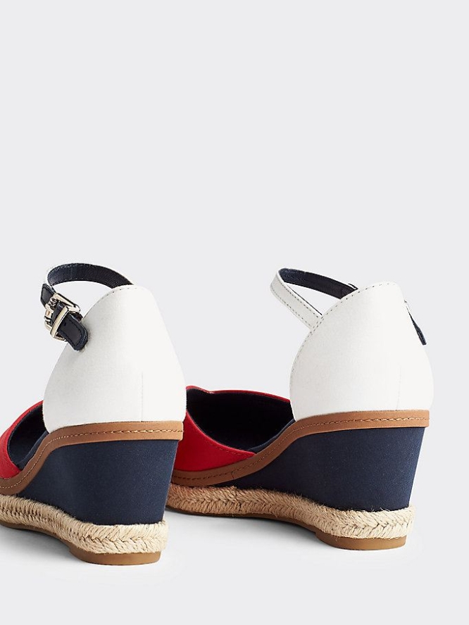 Tommy Hilfiger Essential Medium Wedge Keilabsatz Sandalen Damen Weiß | AT750EMIO