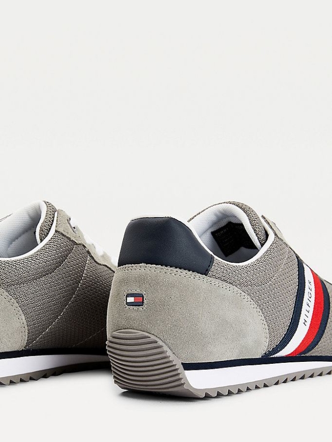 Tommy Hilfiger Essential Mesh Signature Tape Sneakers Herren Grau | AT169OEFA