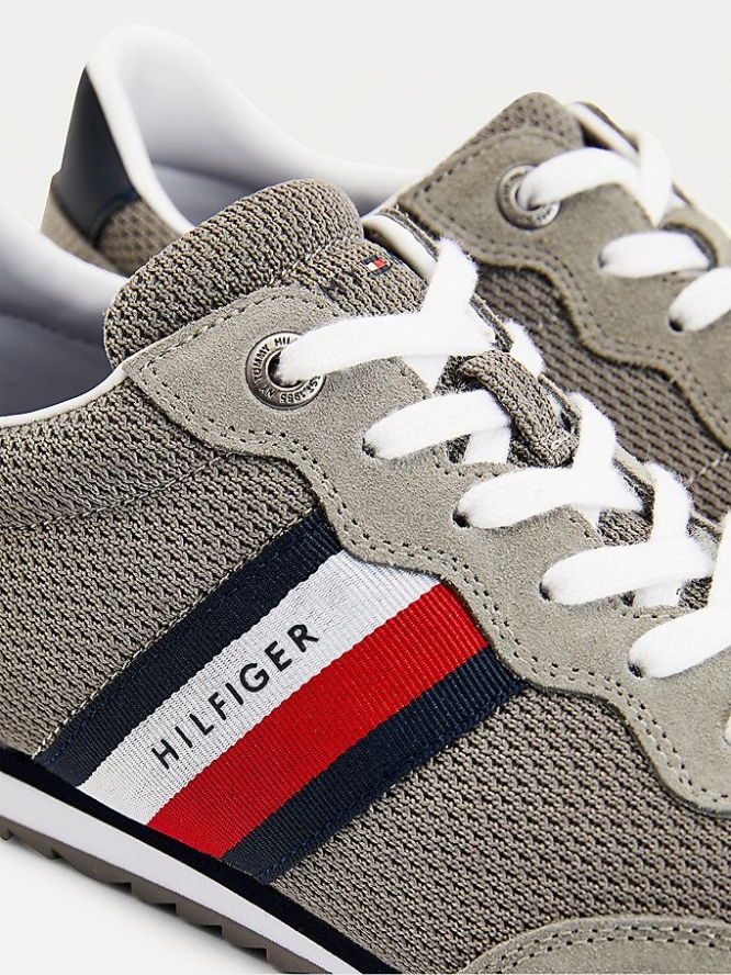 Tommy Hilfiger Essential Mesh Signature Tape Sneakers Herren Grau | AT169OEFA