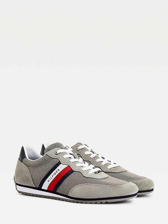 Tommy Hilfiger Essential Mesh Signature Tape Sneakers Herren Grau | AT169OEFA