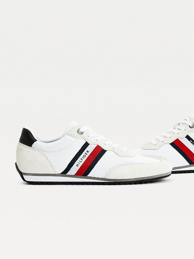 Tommy Hilfiger Essential Mesh Signature Tape Sneakers Herren Weiß | AT754TBUM