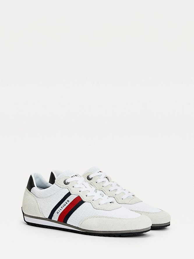 Tommy Hilfiger Essential Mesh Signature Tape Sneakers Herren Weiß | AT754TBUM