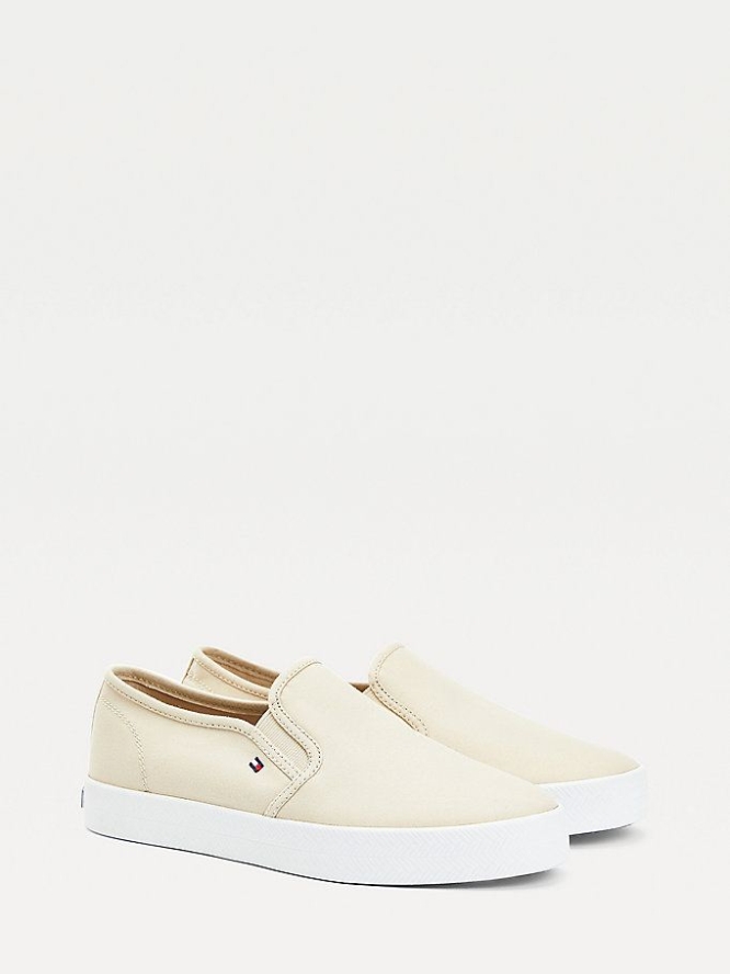 Tommy Hilfiger Essential Nautical Slip-On Sneakers Damen Beige | AT059MQNK