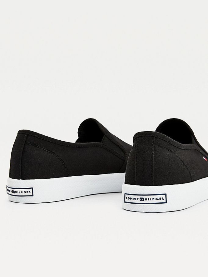 Tommy Hilfiger Essential Nautical Slip-On Sneakers Damen Schwarz | AT635TANU