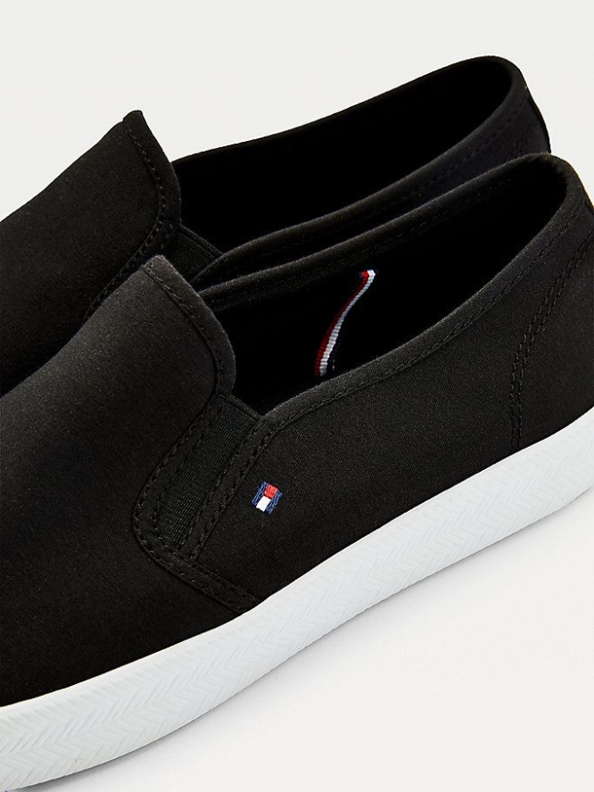 Tommy Hilfiger Essential Nautical Slip-On Sneakers Damen Schwarz | AT635TANU