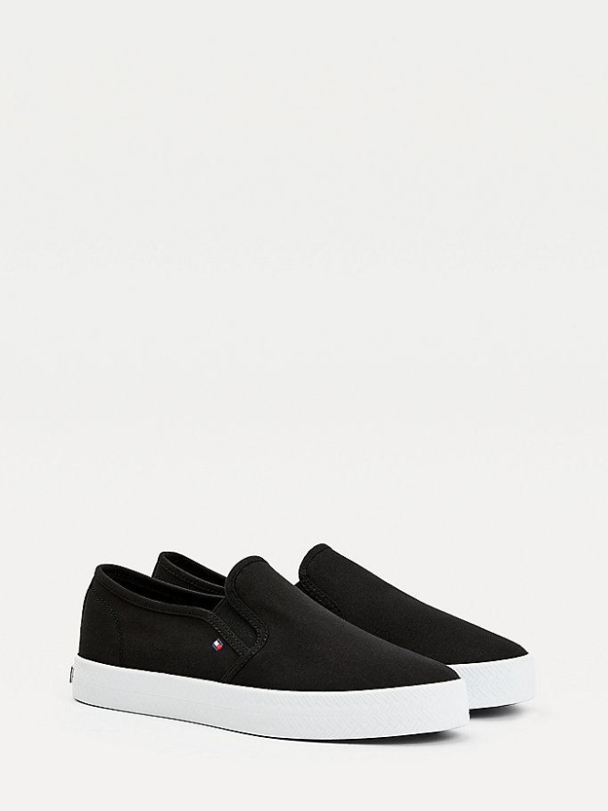 Tommy Hilfiger Essential Nautical Slip-On Sneakers Damen Schwarz | AT635TANU