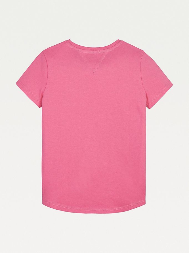 Tommy Hilfiger Essential Organic Baumwoll Logo T-shirts Kinder Rosa | AT012TFVW