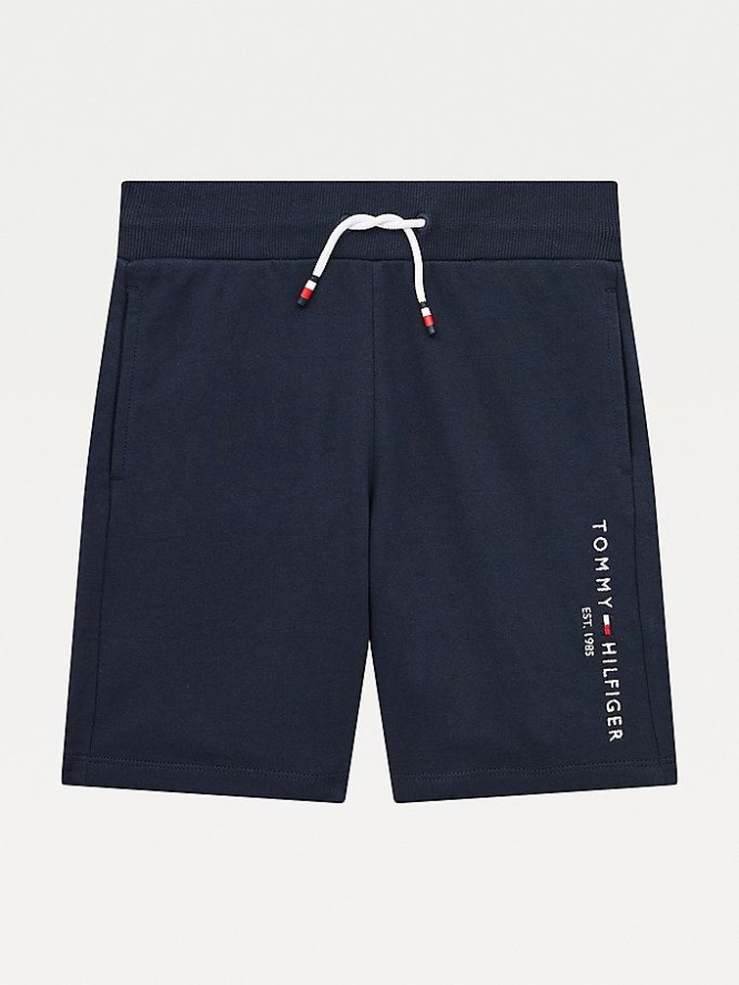 Tommy Hilfiger Essential Organic Baumwoll Jogger Kurze Hose Kinder Hellnavy | AT078XFLE