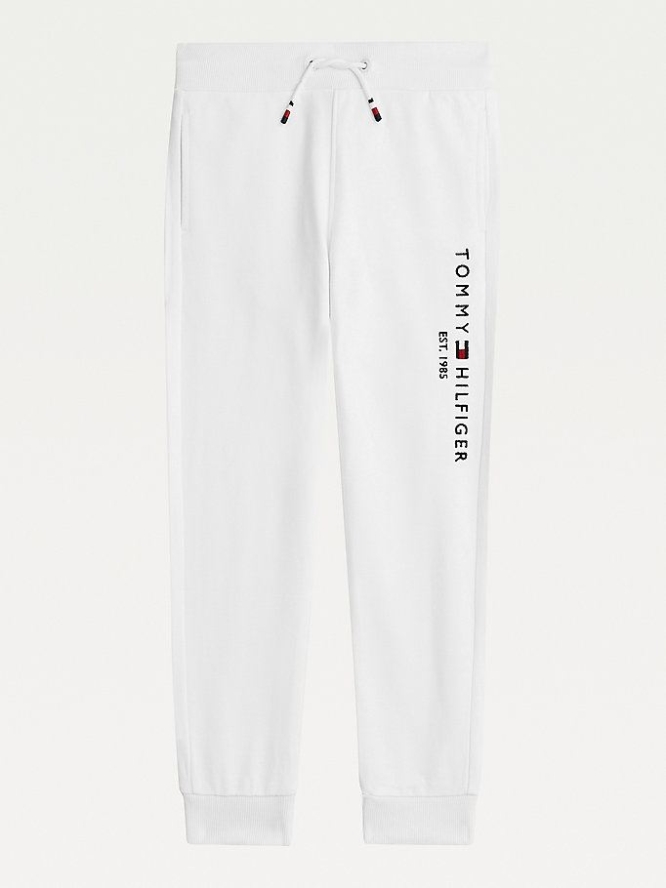 Tommy Hilfiger Essential Organic Baumwoll Jogginghose Kinder Weiß | AT102IKMP