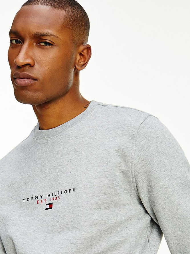 Tommy Hilfiger Essential Organic Baumwoll Crew Neck Sweatshirts Herren Grau | AT253OWVL