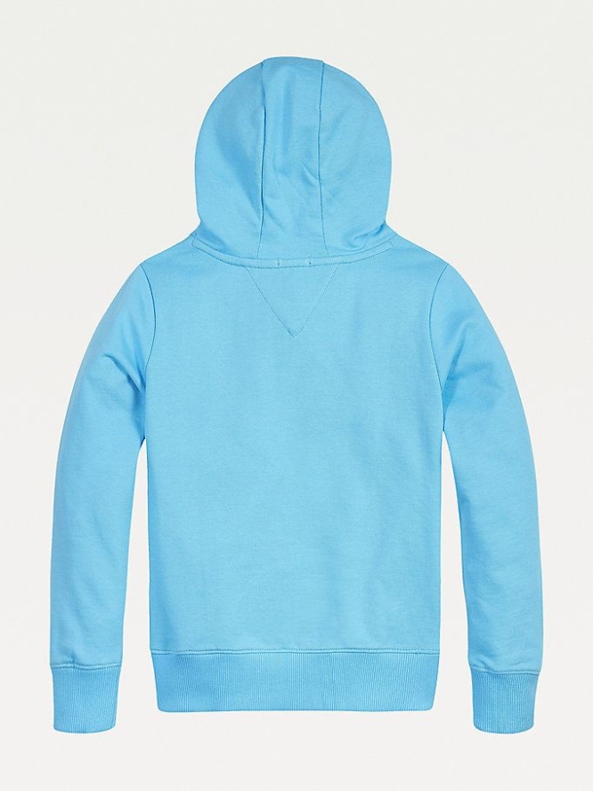 Tommy Hilfiger Essential Organic Baumwoll Crossover Hoodie Kinder Grau Blau | AT279XFBC