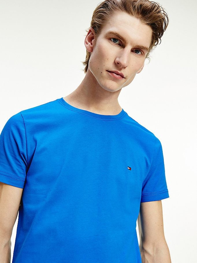 Tommy Hilfiger Essential Organic Baumwoll Jersey T-shirts Herren Blau | AT380OBFI