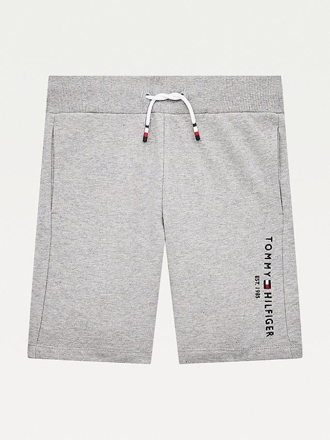 Tommy Hilfiger Essential Organic Baumwoll Jogger Kurze Hose Kinder Grau | AT382QGBA