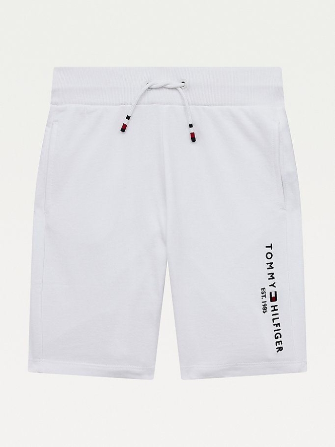 Tommy Hilfiger Essential Organic Baumwoll Jogger Kurze Hose Kinder Weiß | AT685XBMZ