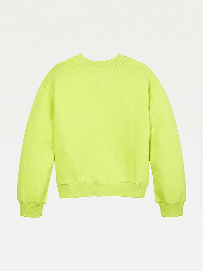 Tommy Hilfiger Essential Organic Baumwoll Terry Sweatshirts Kinder Hellgrün | AT845QMIL