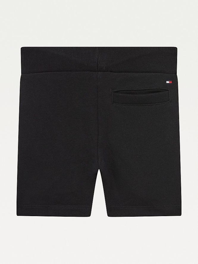 Tommy Hilfiger Essential Organic Baumwoll Jogger Kurze Hose Kinder Schwarz | AT935SAYX