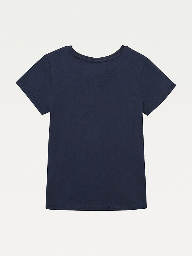 Tommy Hilfiger Essential Organic Baumwoll Logo T-shirts Kinder Hellnavy | AT985XARG