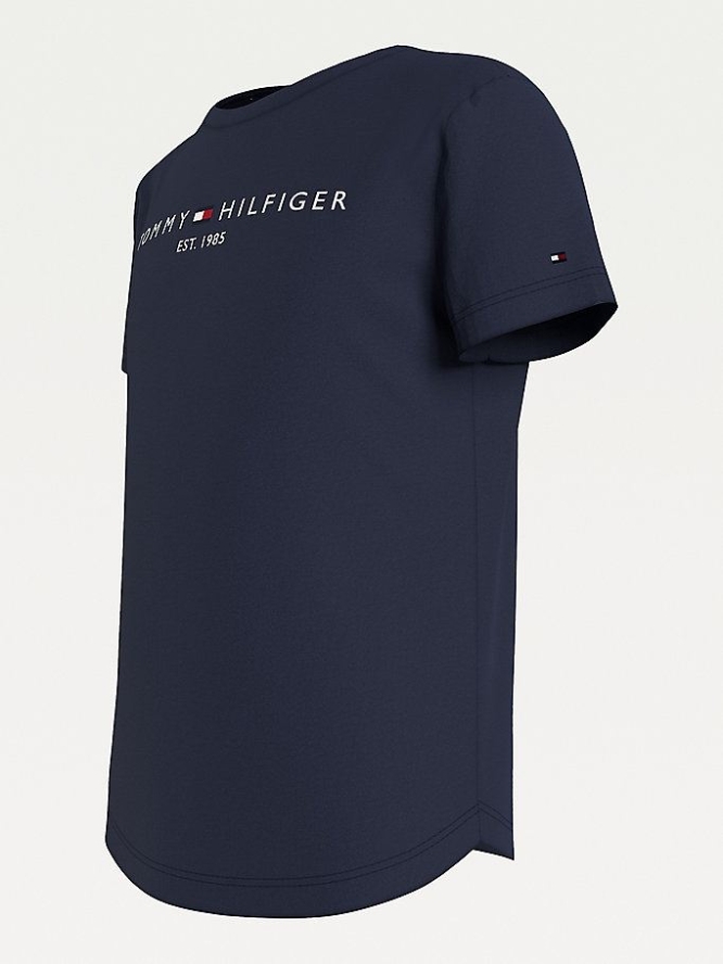 Tommy Hilfiger Essential Organic Baumwoll Logo T-shirts Kinder Hellnavy | AT985XARG