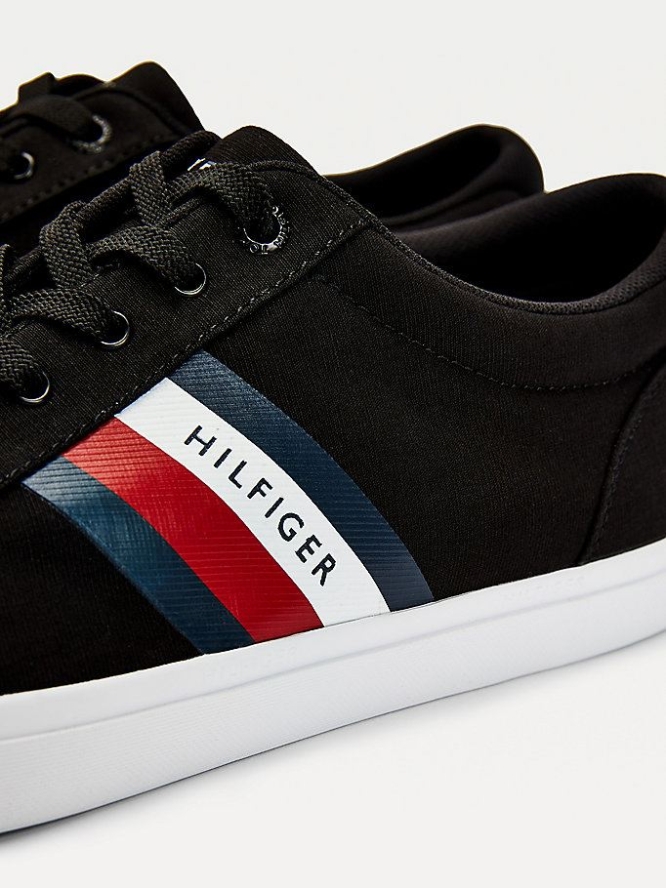 Tommy Hilfiger Essential Pure Baumwoll Sneakers Herren Schwarz | AT348GROH