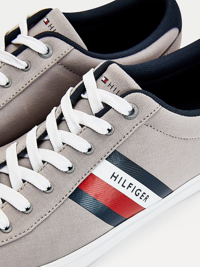 Tommy Hilfiger Essential Pure Baumwoll Sneakers Herren Silber | AT502FYJL