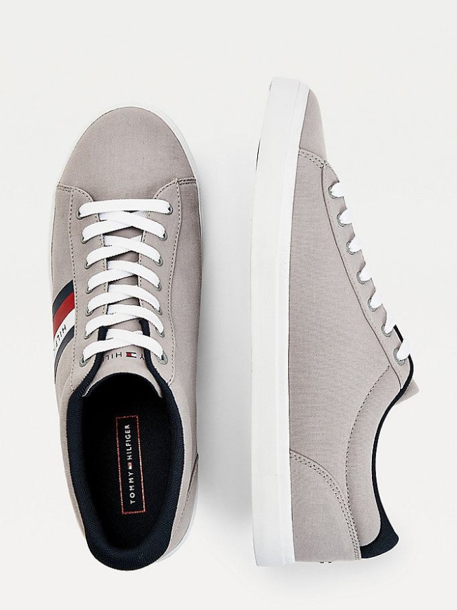 Tommy Hilfiger Essential Pure Baumwoll Sneakers Herren Silber | AT502FYJL