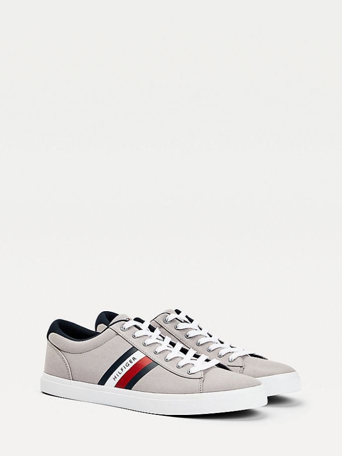 Tommy Hilfiger Essential Pure Baumwoll Sneakers Herren Silber | AT502FYJL