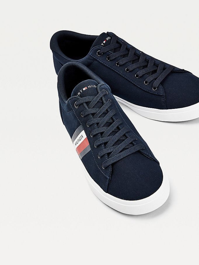 Tommy Hilfiger Essential Pure Baumwoll Sneakers Herren Dunkelblau | AT863PCMW