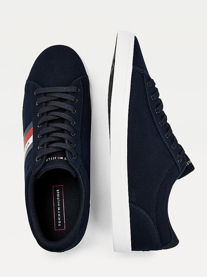 Tommy Hilfiger Essential Pure Baumwoll Sneakers Herren Dunkelblau | AT863PCMW