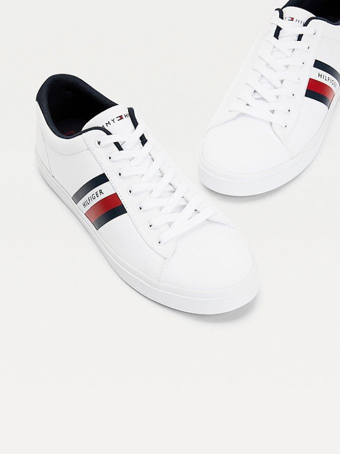 Tommy Hilfiger Essential Pure Baumwoll Sneakers Herren Weiß | AT950LGUQ