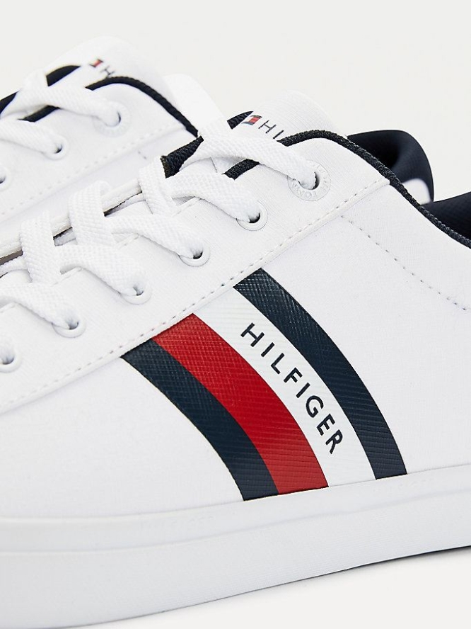 Tommy Hilfiger Essential Pure Baumwoll Sneakers Herren Weiß | AT950LGUQ