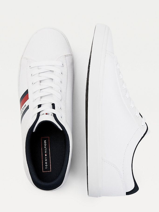 Tommy Hilfiger Essential Pure Baumwoll Sneakers Herren Weiß | AT950LGUQ