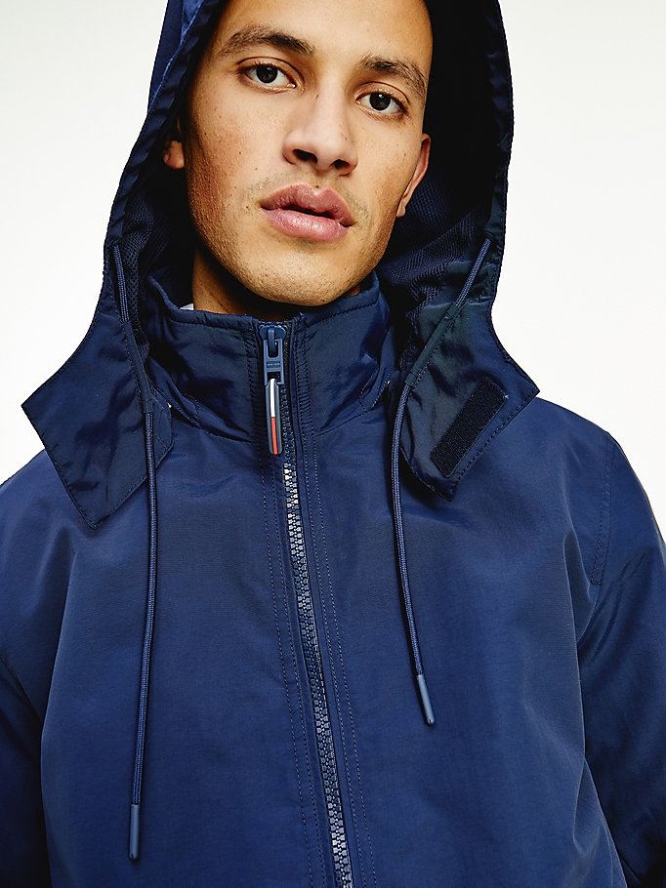 Tommy Hilfiger Essential Recycled Nylon Mit Kapuze Jacke Herren Hellnavy | AT698HVYK