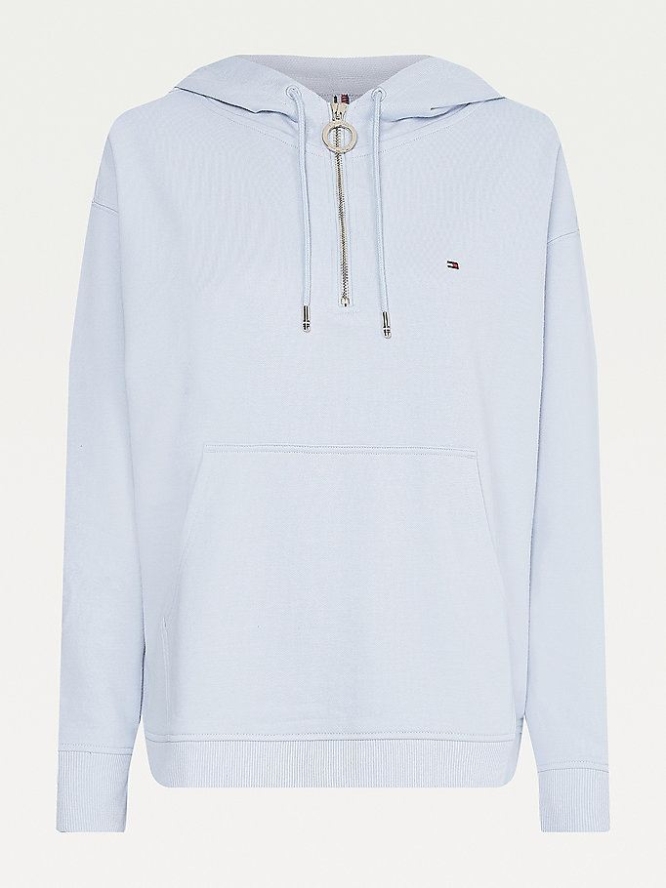 Tommy Hilfiger Essential Relaxed Fit Hoodie Damen Blau | AT024SLIG