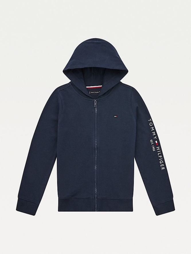 Tommy Hilfiger Essential Sleeve Logo Hoodie Kinder Hellnavy | AT247FXIH