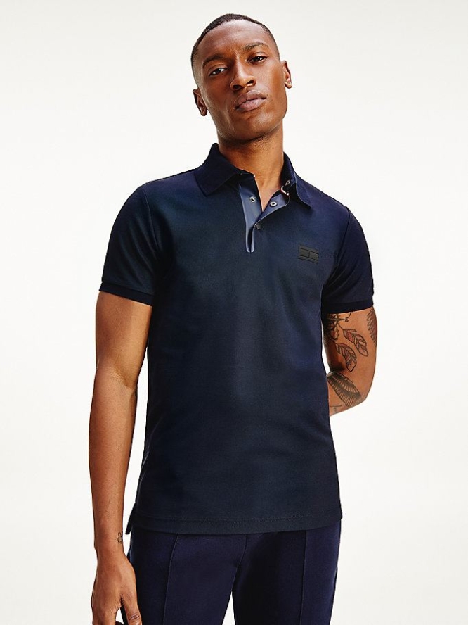 Tommy Hilfiger Essential Slim Fit Polo Shirts Herren Dunkelblau | AT621MYXJ