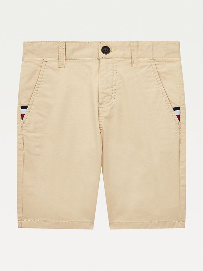 Tommy Hilfiger Essential Slim TH Flex Chino Kurze Hose Kinder Beige | AT215QZHJ