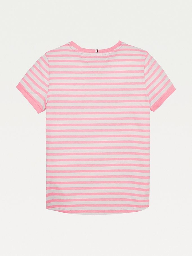 Tommy Hilfiger Essential Stripe T-shirts Kinder Weiß | AT398PQLJ