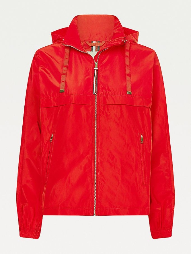 Tommy Hilfiger Essential Windbreaker Jacke Damen Rot | AT651LUMZ