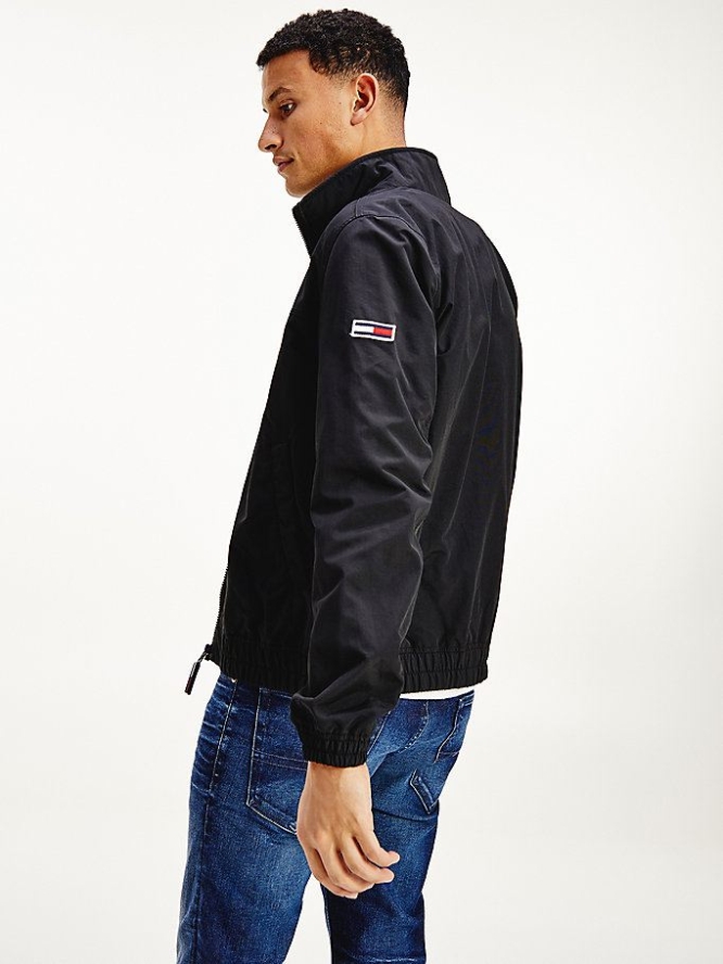 Tommy Hilfiger Essential Zip-Thru Bomber Jacke Herren Schwarz | AT970PNDX