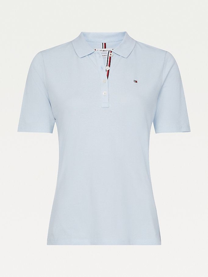 Tommy Hilfiger Essentials Curve Polo Shirts Damen Blau | AT392PTHF