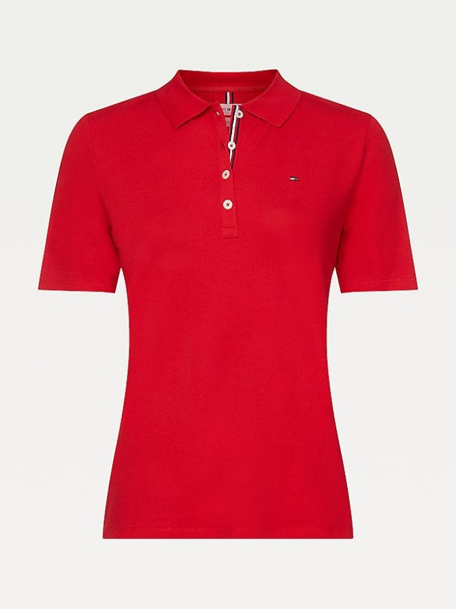 Tommy Hilfiger Essentials Curve Polo Shirts Damen Rot | AT591LOTJ