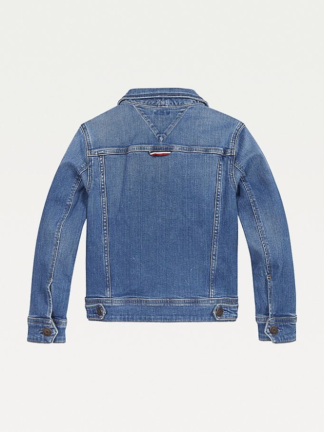 Tommy Hilfiger Faded Denim Trucker Jacke Kinder Blau | AT893DFXR